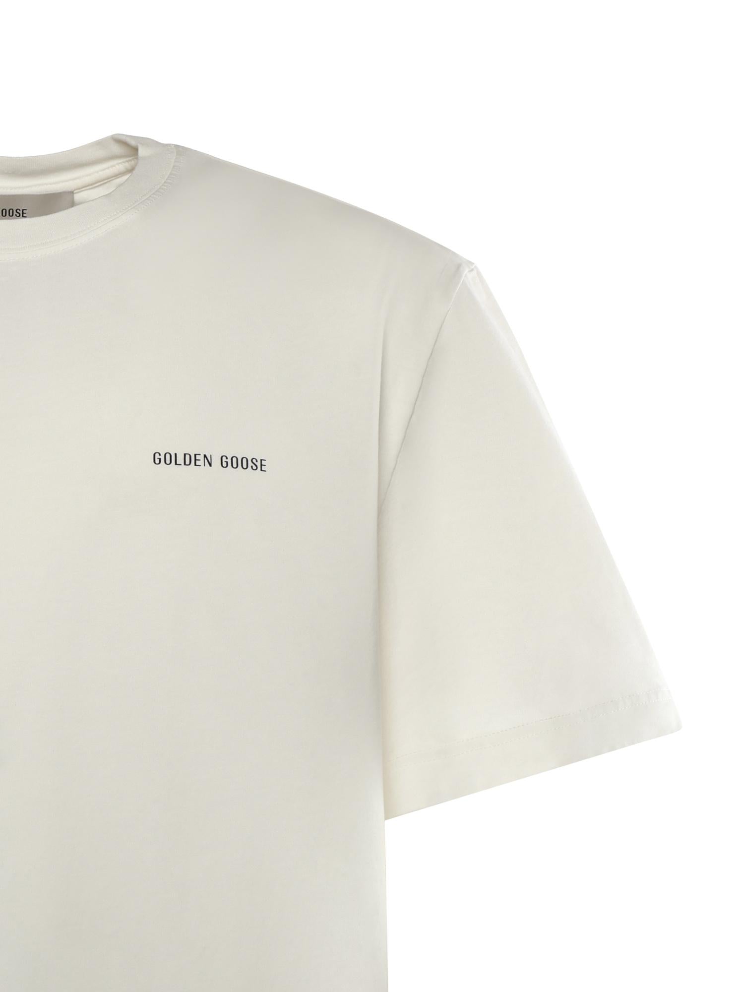 T-shirt in cotone con logo GMP01220 P00238010363 GOLDEN GOOSE 