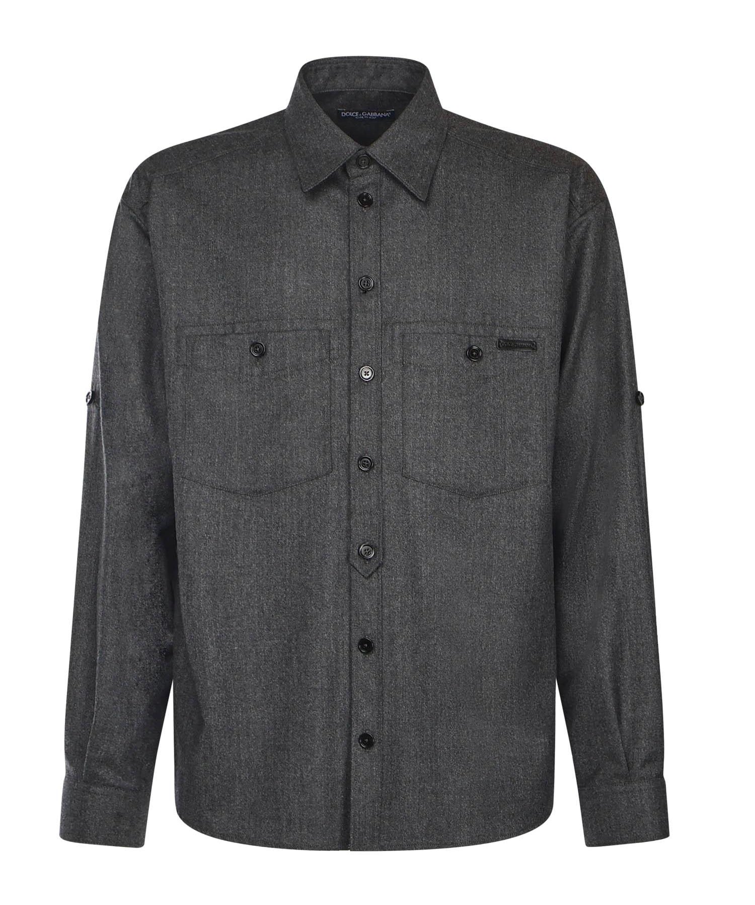 Camicia in stuoia lana mélange G5NI3T FURNCN0141 DOLCE & GABBANA 