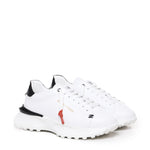 Sneakers raptor 1 in pelle<BR/> RAPTOR1 NAPPAWHITE/BLACK GIULIANO GALIANO 