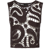 Top smanicato crochet geometrico 106438 A354M05 PINKO 