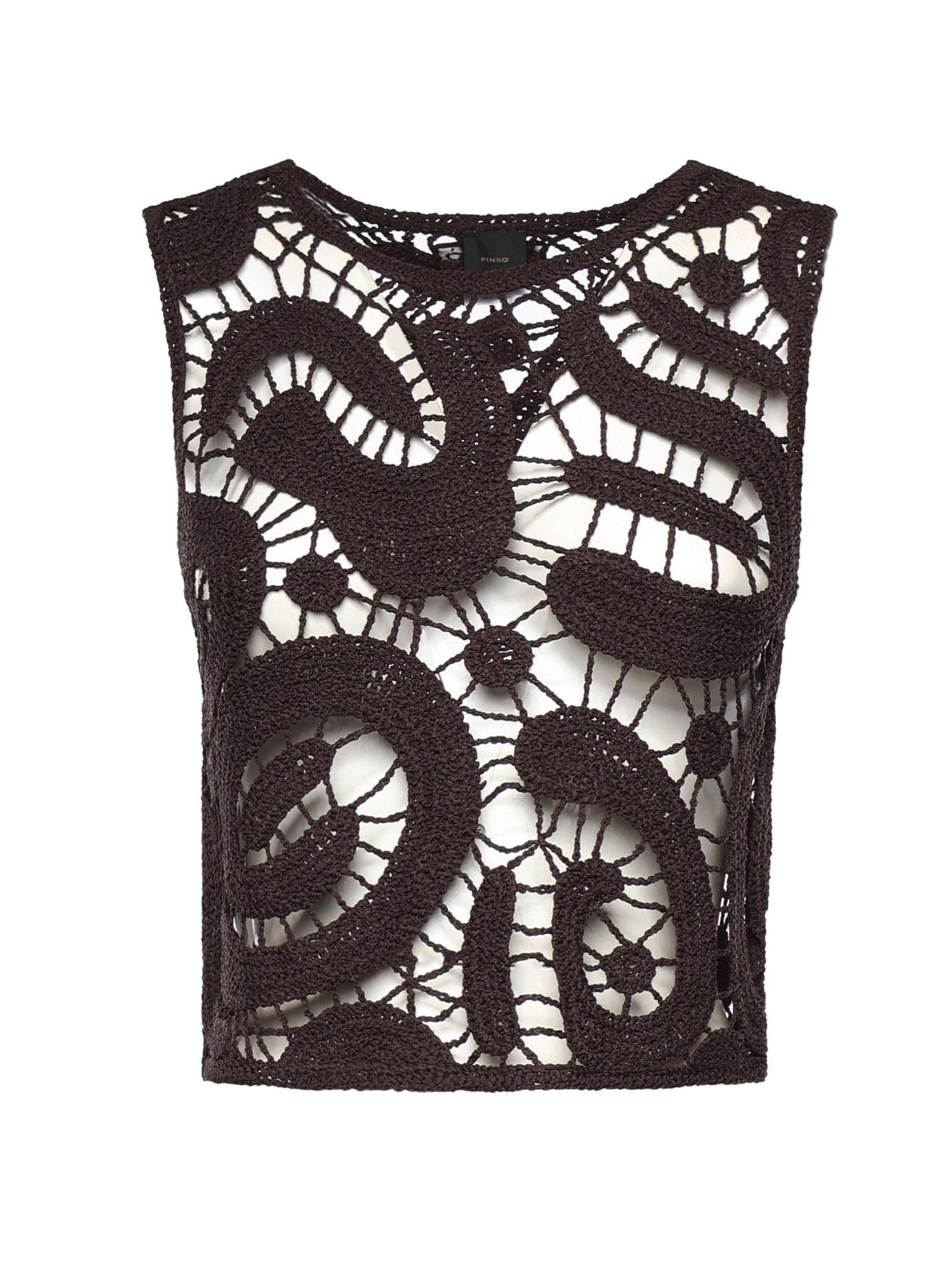 Top smanicato crochet geometrico 106438 A354M05 PINKO 