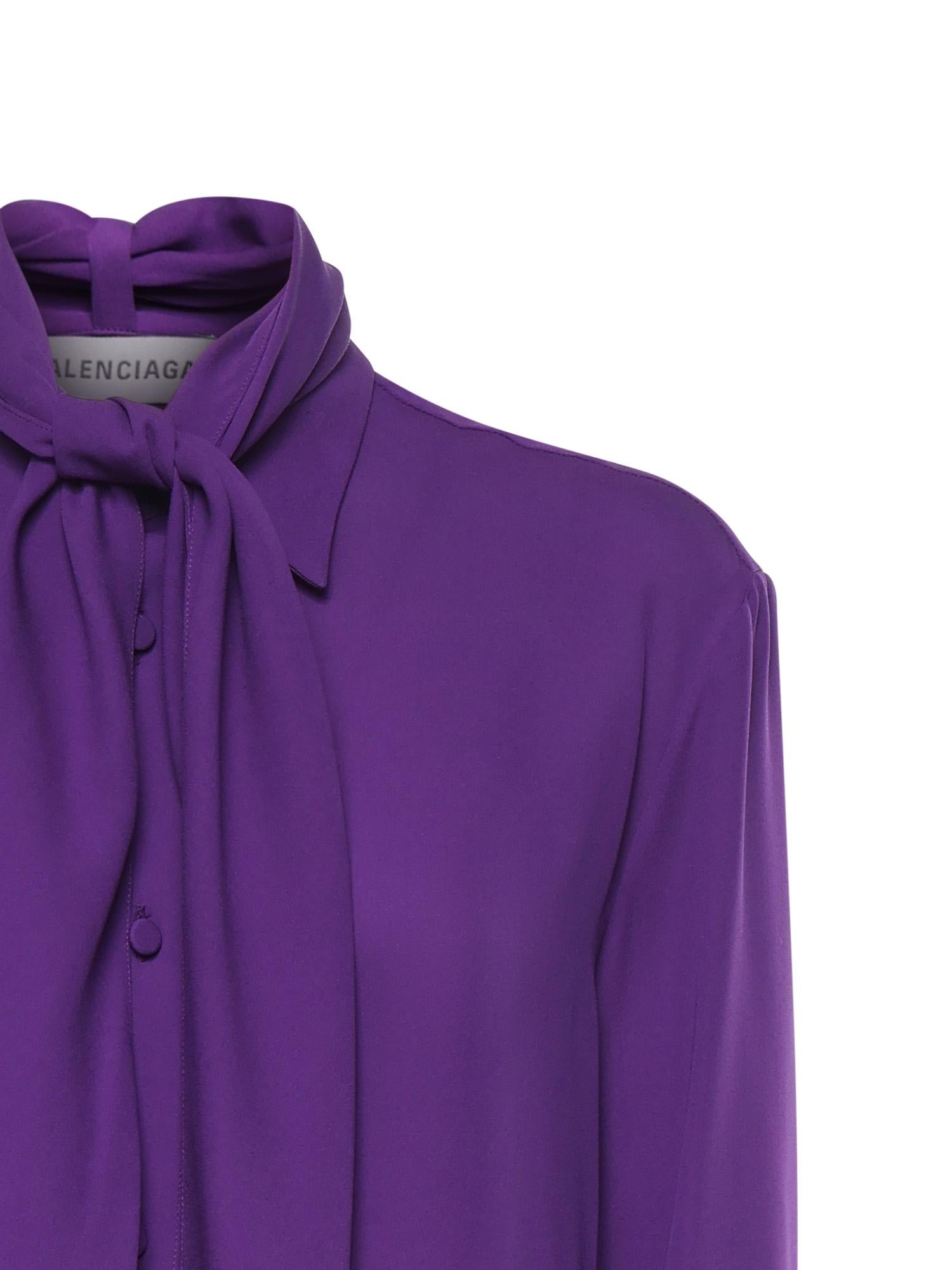 Camicia con sciarpa in georgette di seta 872329 TUN135210 BALENCIAGA 