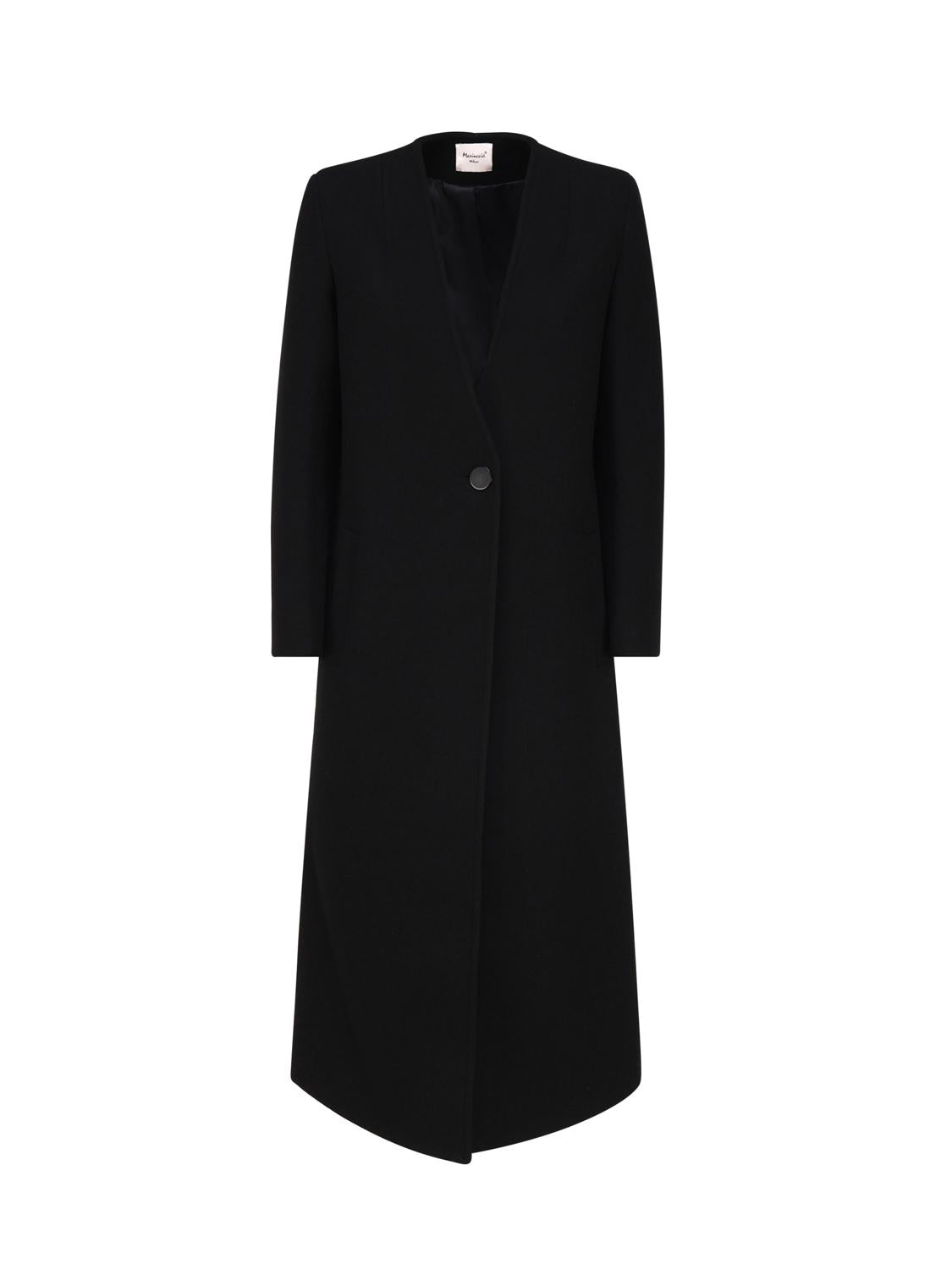 Cappotto lungo monopetto MDFW23826 -NERO MARIUCCIA Milano 
