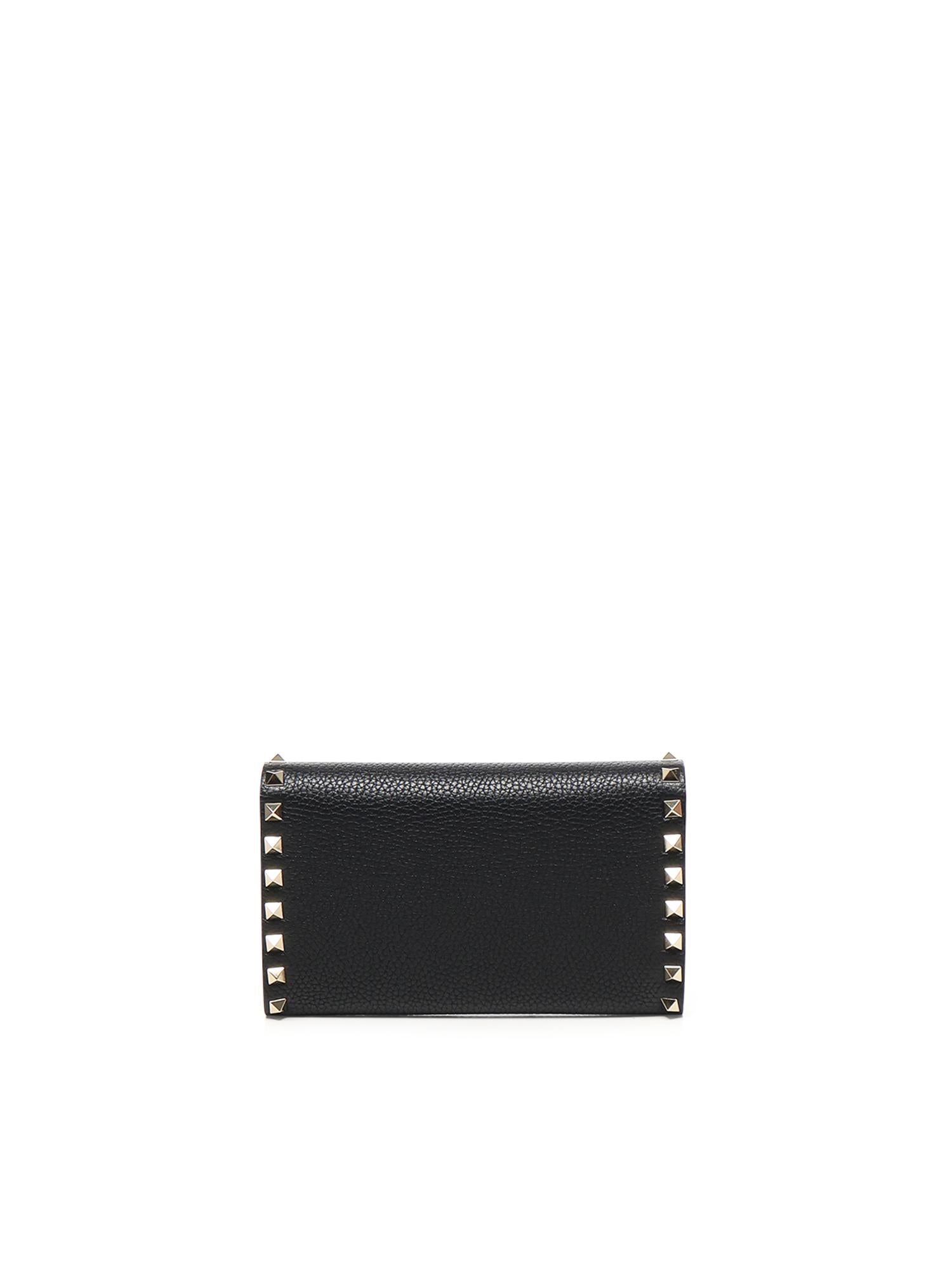 Portafoglio Rockstud in pelle con catena 7W2P0AR6 VSH0NO VALENTINO GARAVANI 