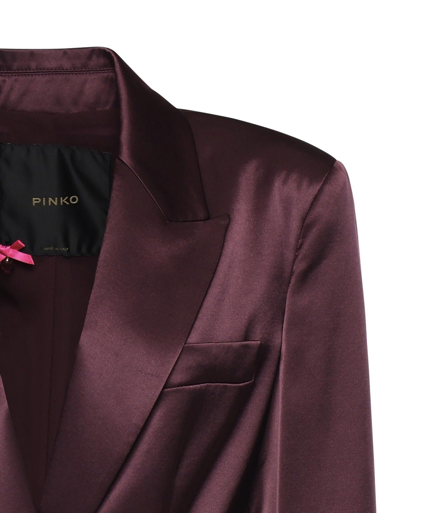 Giacca in satin con cintura 106589 A1Y5R57 PINKO 