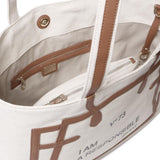 Borsa tote I am responsible 73BS7UH01 RESPONSIBILITY MUSTNATURALE/CUOIO V° 73 