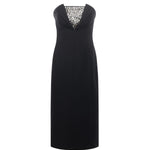 Abito tubino con ricamo di strass 79AAO416 N0356899 GENNY 