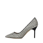 Pumps in rafia e pelle 1263124 978I MANOLO BLAHNIK 