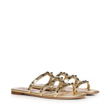 Sandalo slide Rockstud in nappa laminata 7W2S0C49 QKHI8M VALENTINO GARAVANI 