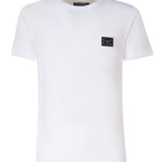 T-shirt in cotone con logo plaque G8PT1T G7F2IW0800 DOLCE & GABBANA 