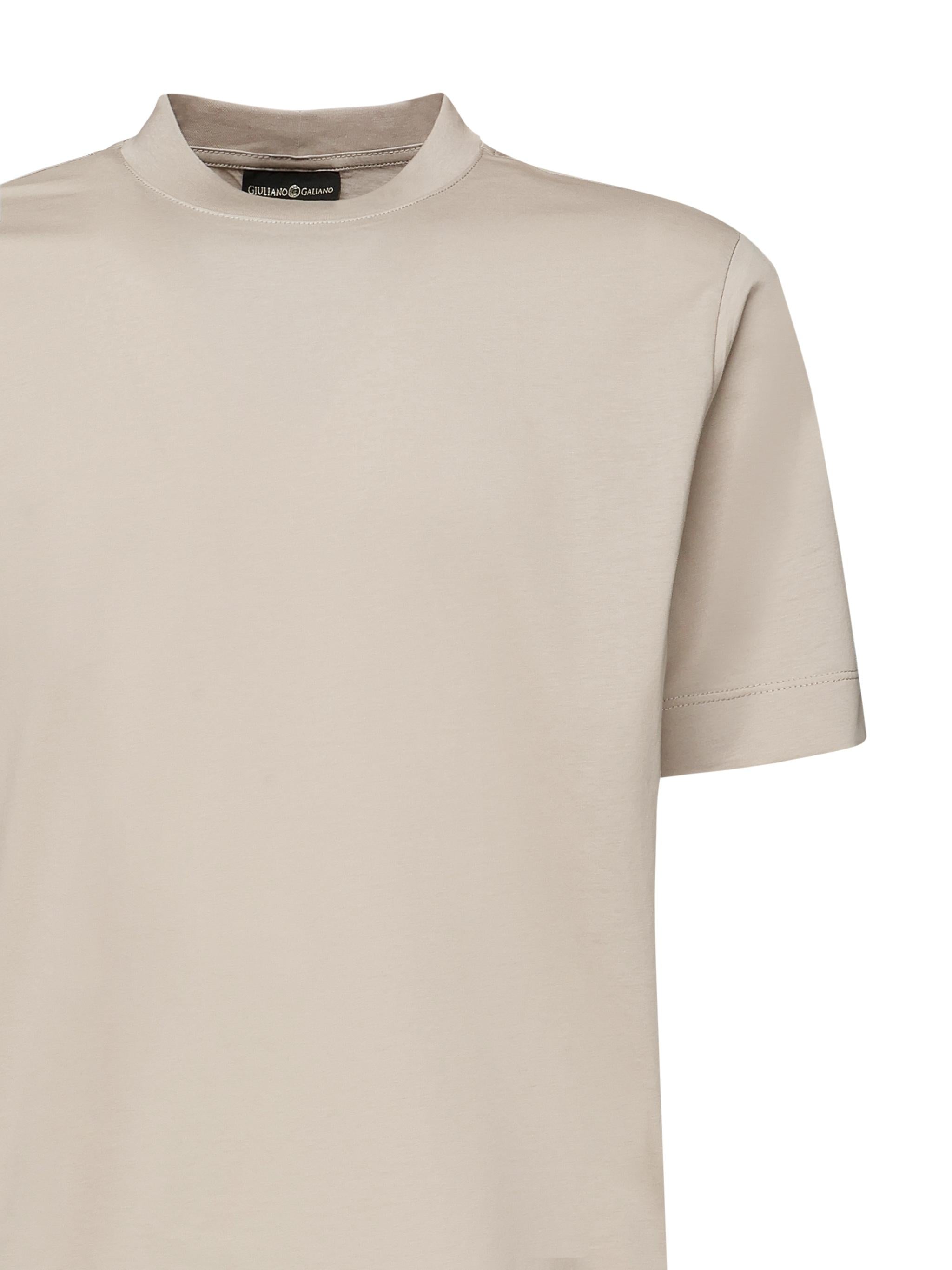 T-shirt girocollo in cotone AIGUE -BEIGE GIULIANO GALIANO 