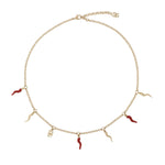 Collana con logo e charms cornetto WNQ6C2 W1111ZOO00 DOLCE & GABBANA 