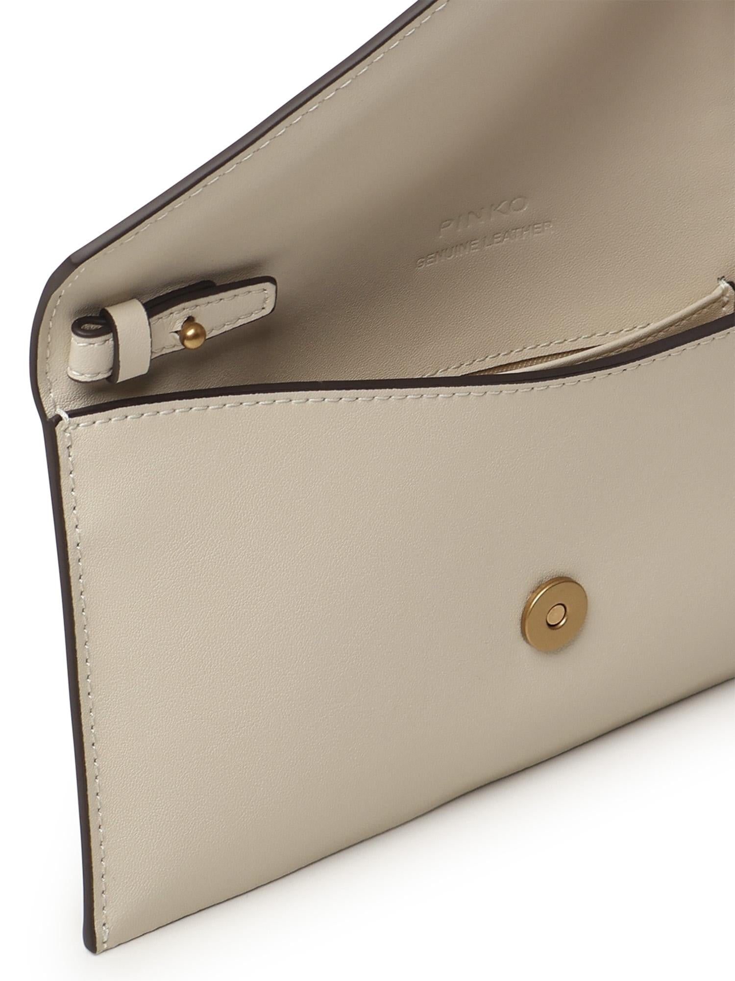 Bustina in pelle con logo Love Birds 105347 A0F1Z14Q PINKO 