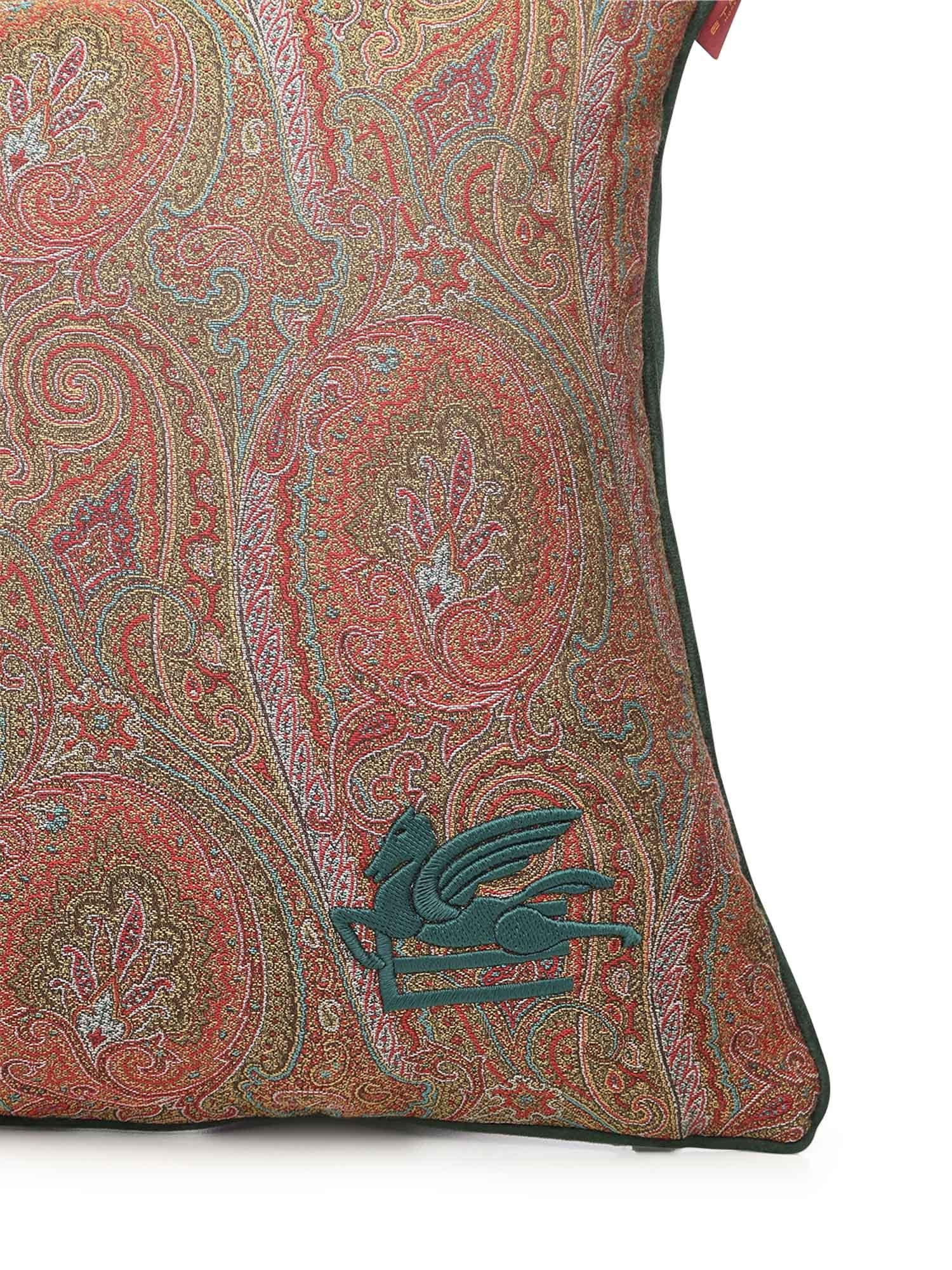 Cuscino in velluto e pelle con motivo Arnica UHNA0003 AQ321V0018 ETRO HOME 