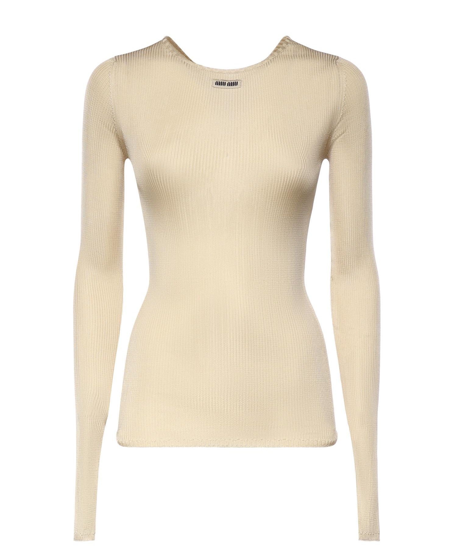 Maglia girocollo in seta MML01C 18BQF0036 MIU MIU 