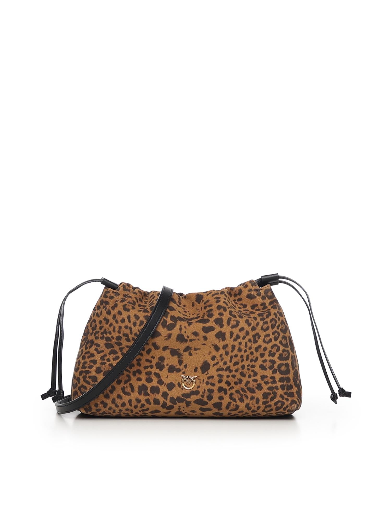 Clutch a spalla piccola in suede con stampa leopardata 105907 A32AM35Q PINKO 