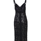 Abito longuette corsetteria in raso e pizzo F6JKZT GDCL9N0000 DOLCE & GABBANA 