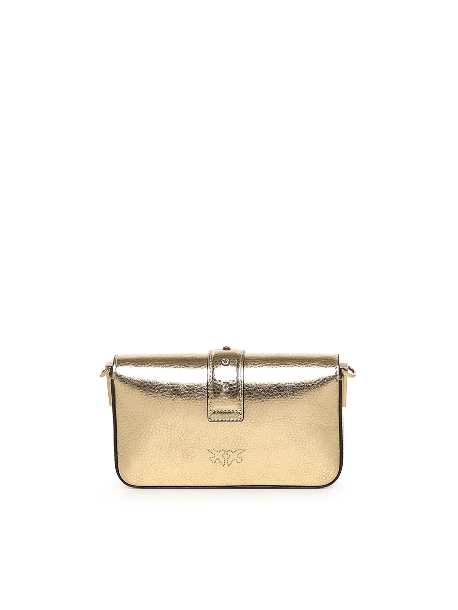 Borsa a spalla baby Love Bag One Slouchy in pelle laminata 105353 A2WDZZLQ PINKO 