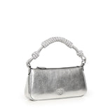 Mini bag Half Moon Horizontal in pelle laminata con strass 105915 A2WDZZFN PINKO 