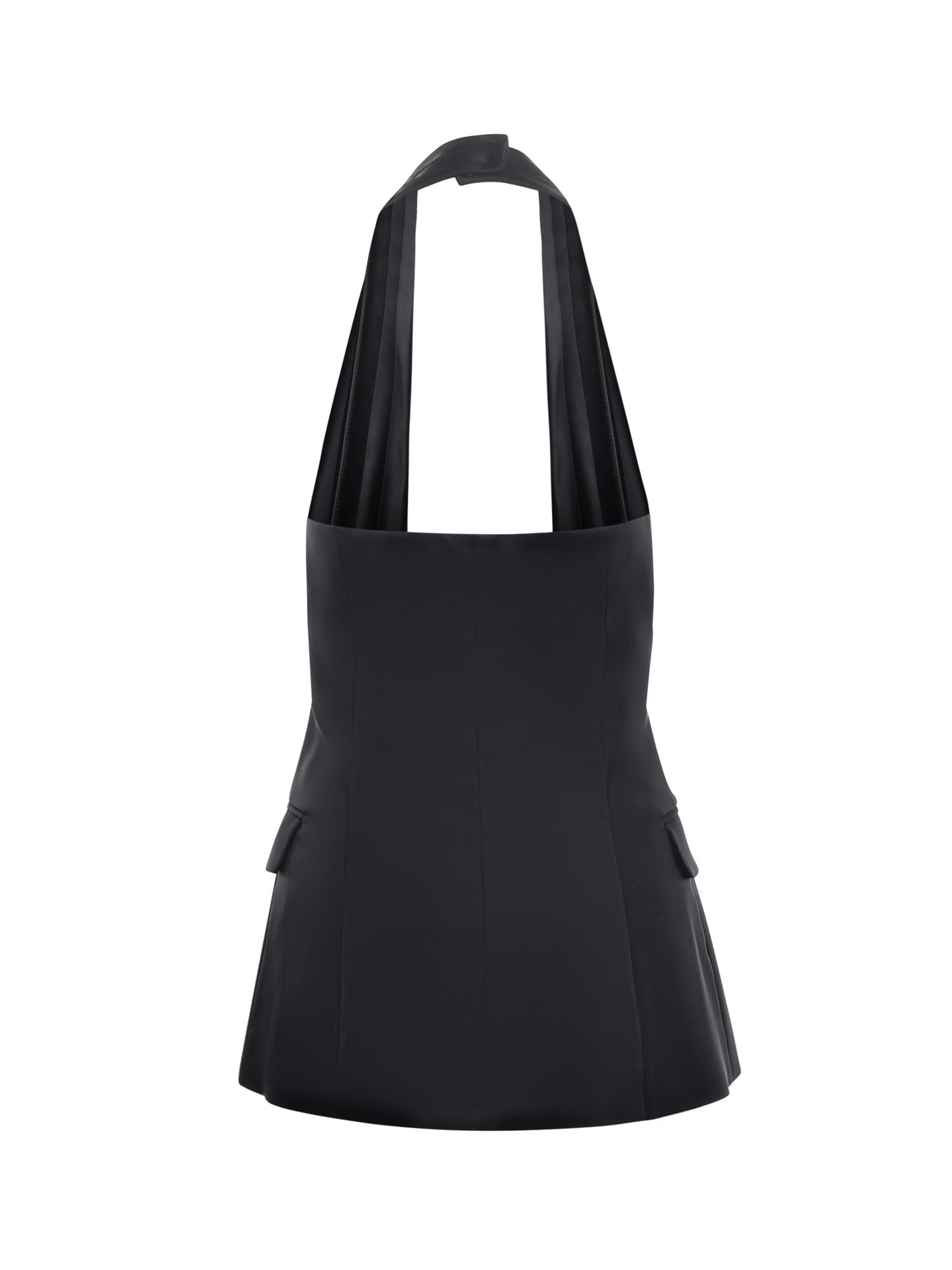 Top incrociato in satin 79AJM692 N0451899 GENNY 