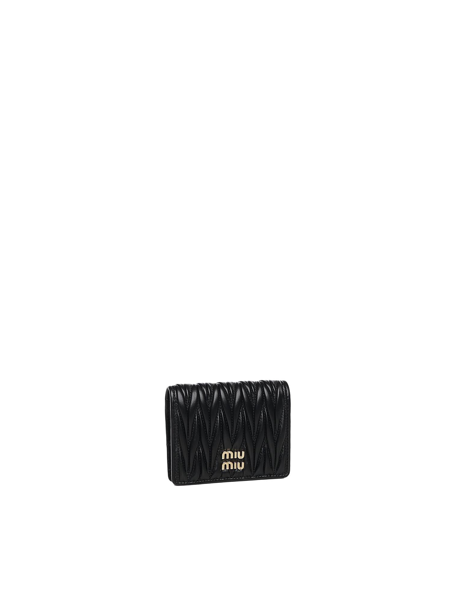Portafoglio piccolo in nappa matelassé 5MV204 AFPPF0002 MIU MIU 