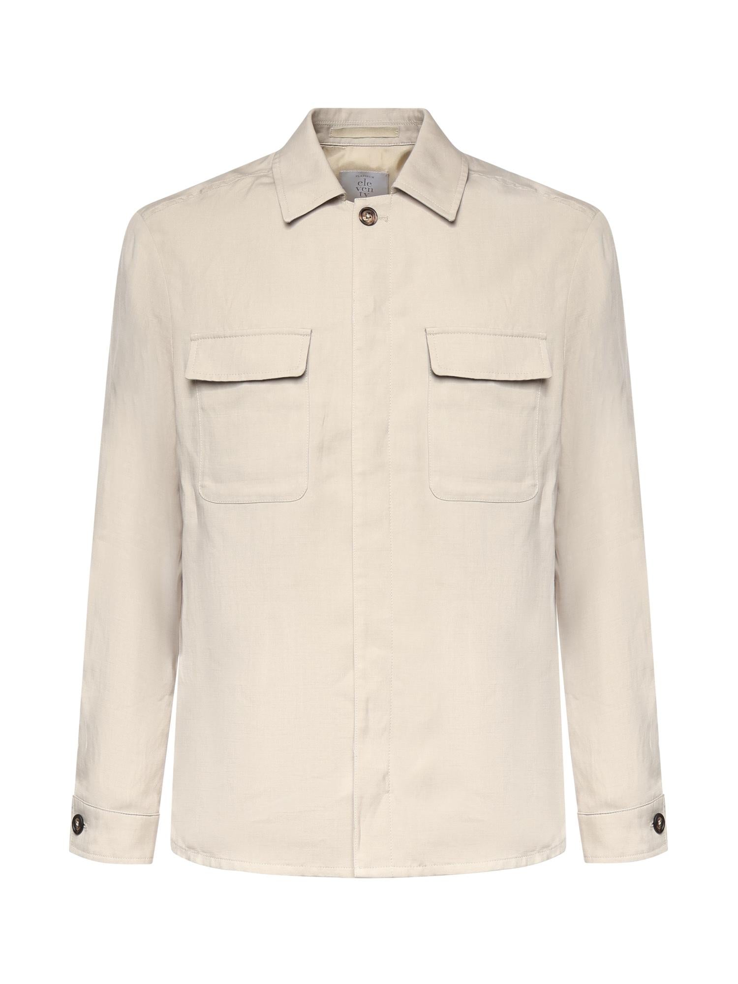 Overshirt in lyocell e lino M75GIAK08TES0M116 02 ELEVENTY 