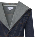 Giacca corta con cappuccio in denim AA9V0306D014C A24 ALAIA 