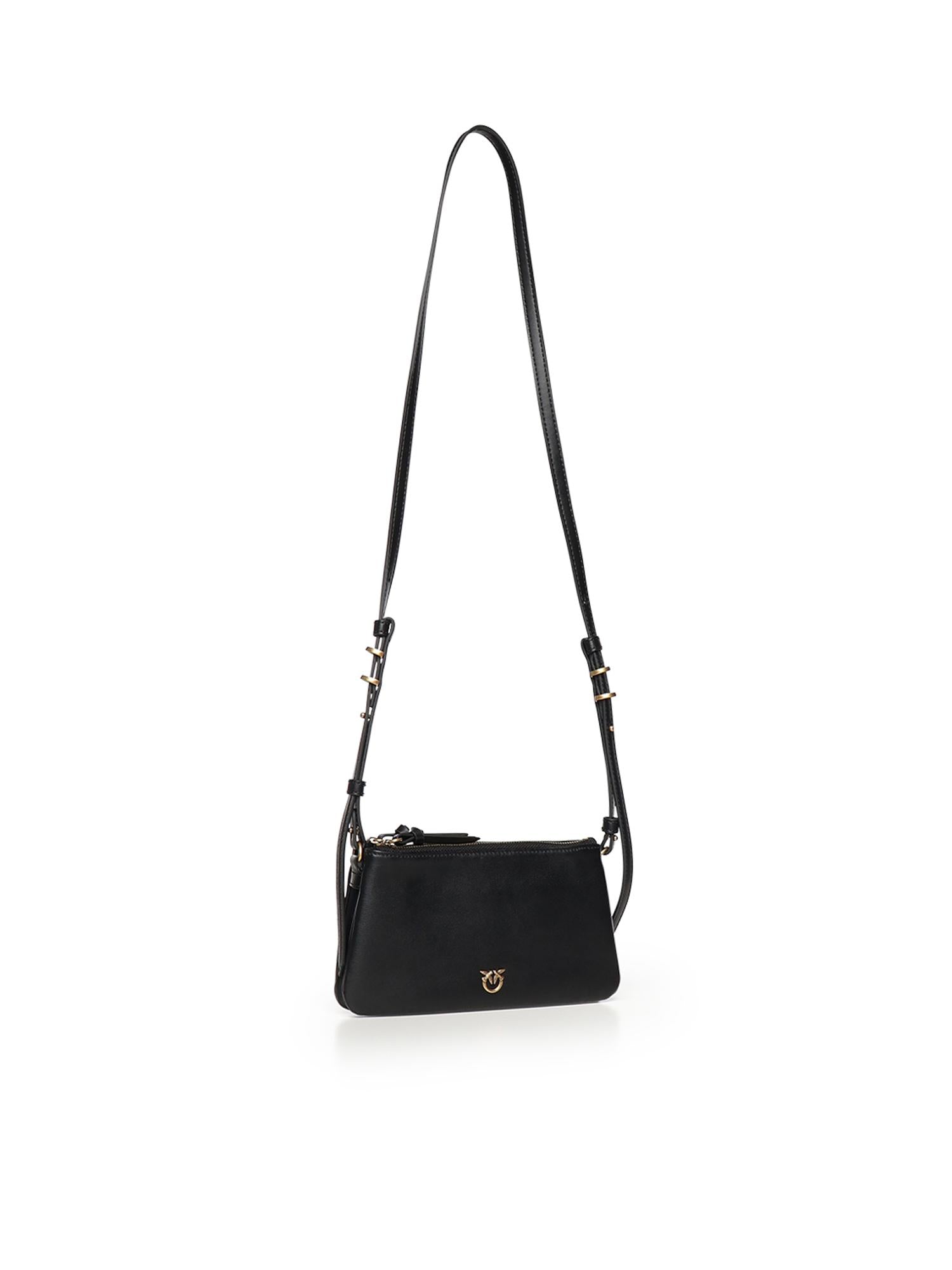 Borsa a tracolla Mini Double Bag in pelle 105359 A0QOZ99Q PINKO 