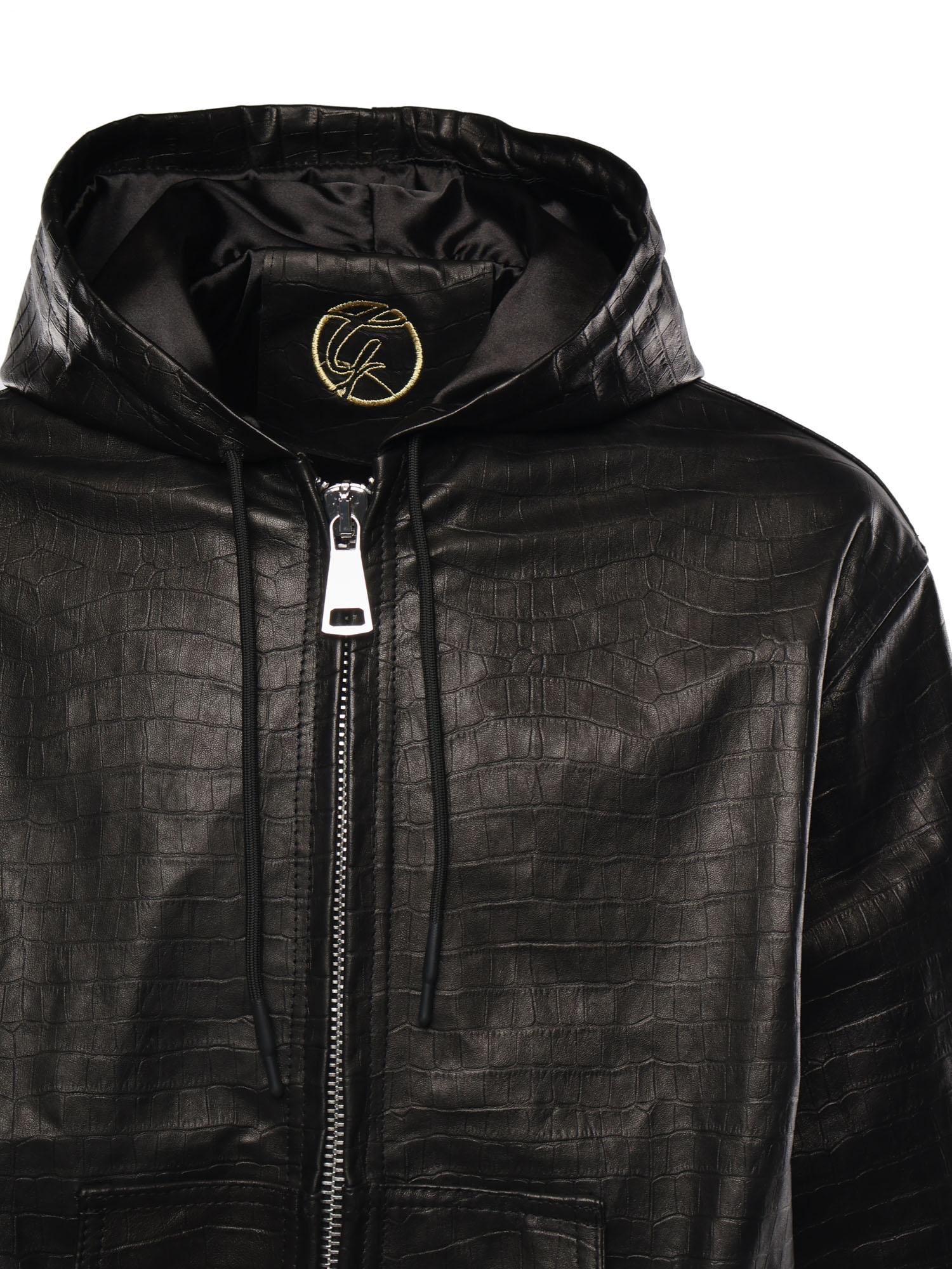 Giubbotto Bronx in pelle con cappuccio BRONX COCCONERO GIULIANO GALIANO 