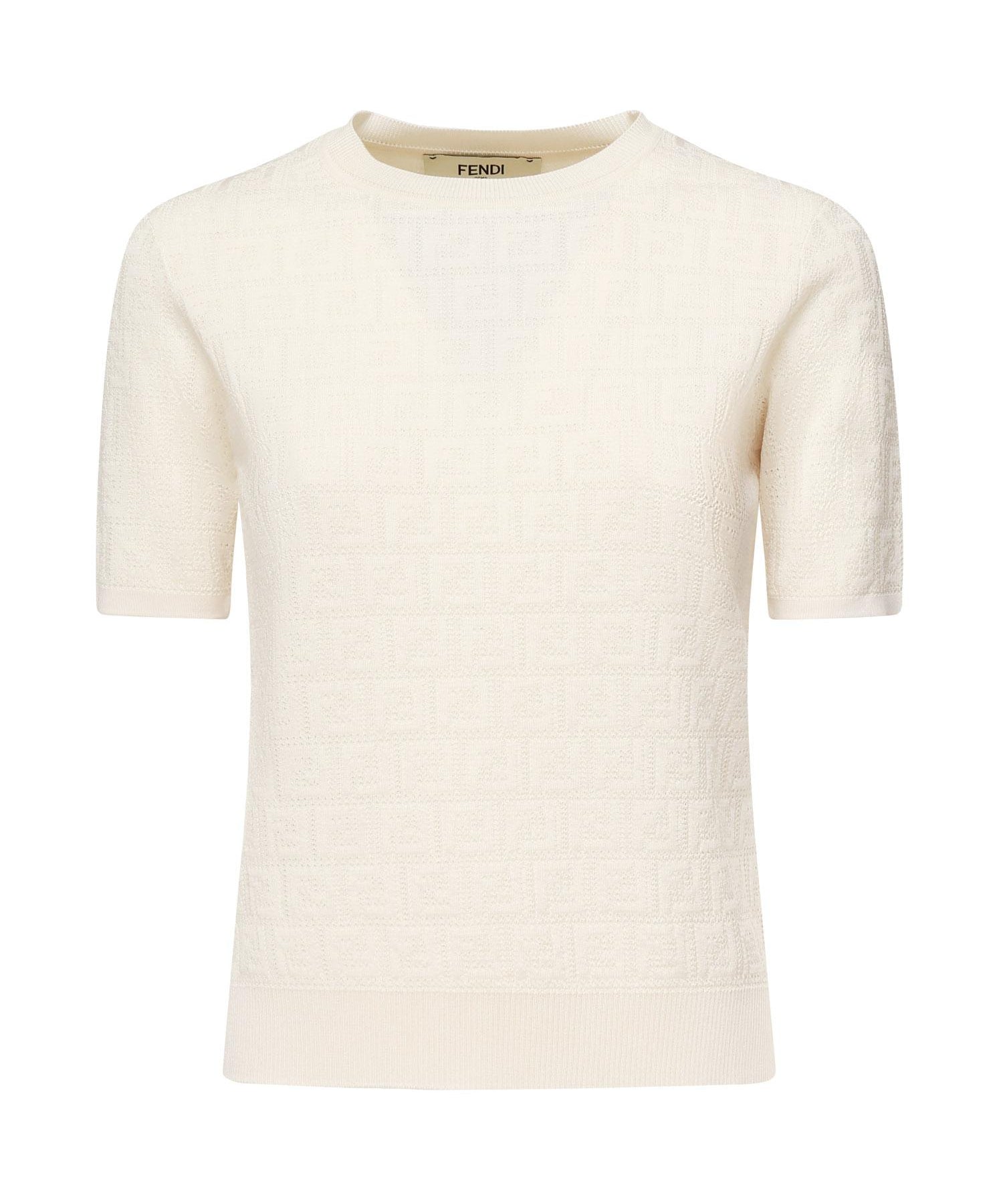 Maglia in cotone e viscosa FF jacquard FZXD57 AUZRF0ZNM FENDI 