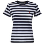 T-shirt in cotone a righe con logo 211B17779 003 POLO RALPH LAUREN 