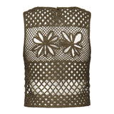 Top senza maniche crochet traforato 104733 A2FFX26 PINKO 