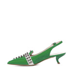 Slingback in vernice con borchie e fibbia ANNA 109 VERNICEVERDE/OFF WHITE ALCHIMIA 