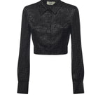 Camicia cropped in seta FF jacquard FS7994 AJ0ZF0GME FENDI 