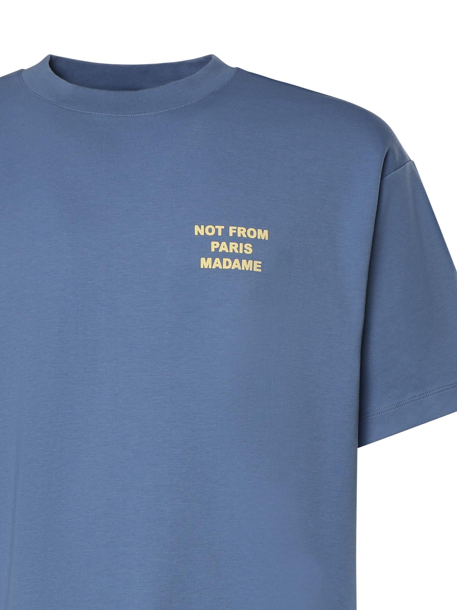 T-shirt Slogan in cotone<BR/> KTS203CO002 ATBL Drôle de Monsieur 