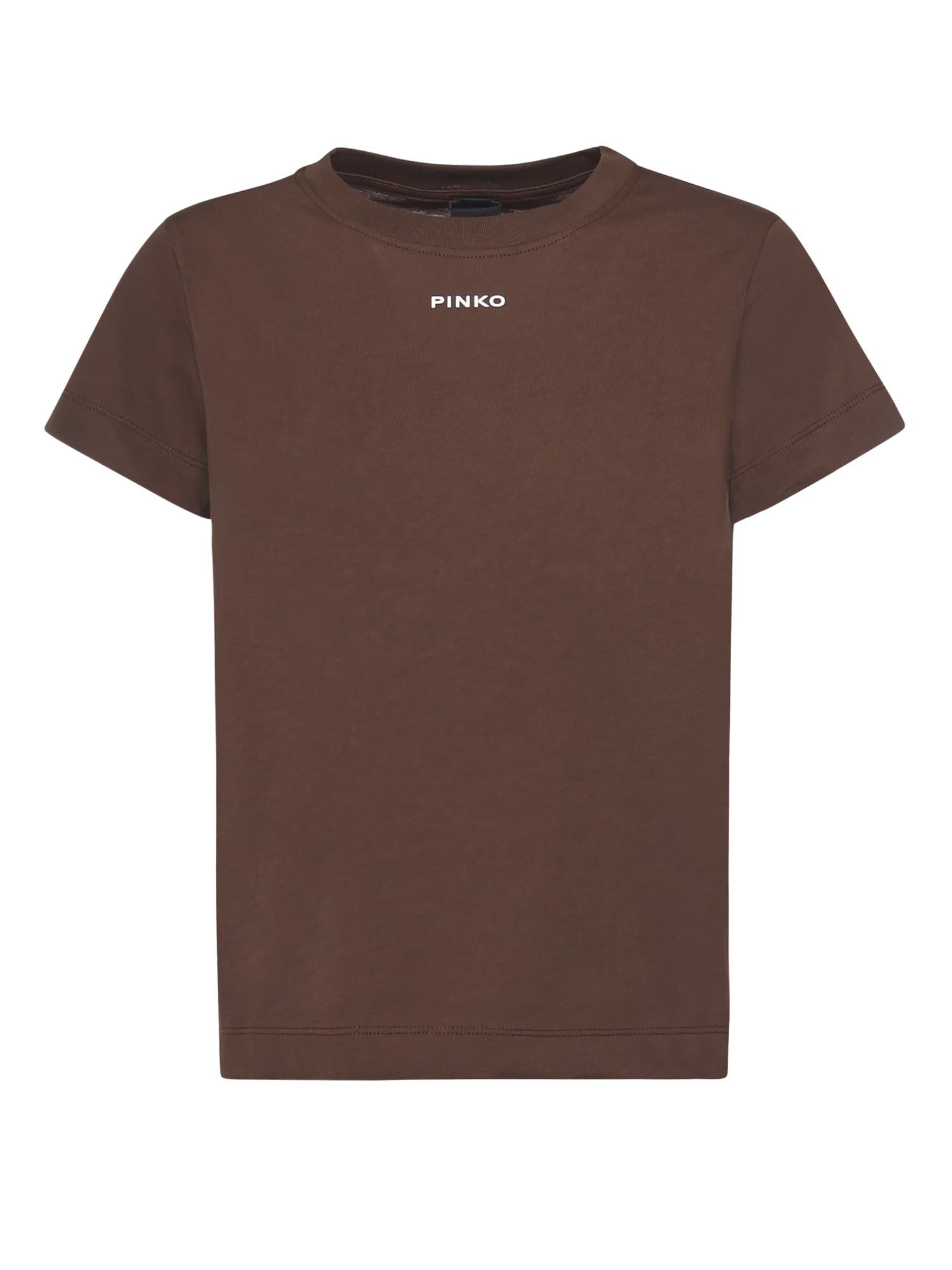 T-shirt con logo lettering 100373 A34FL78 PINKO 