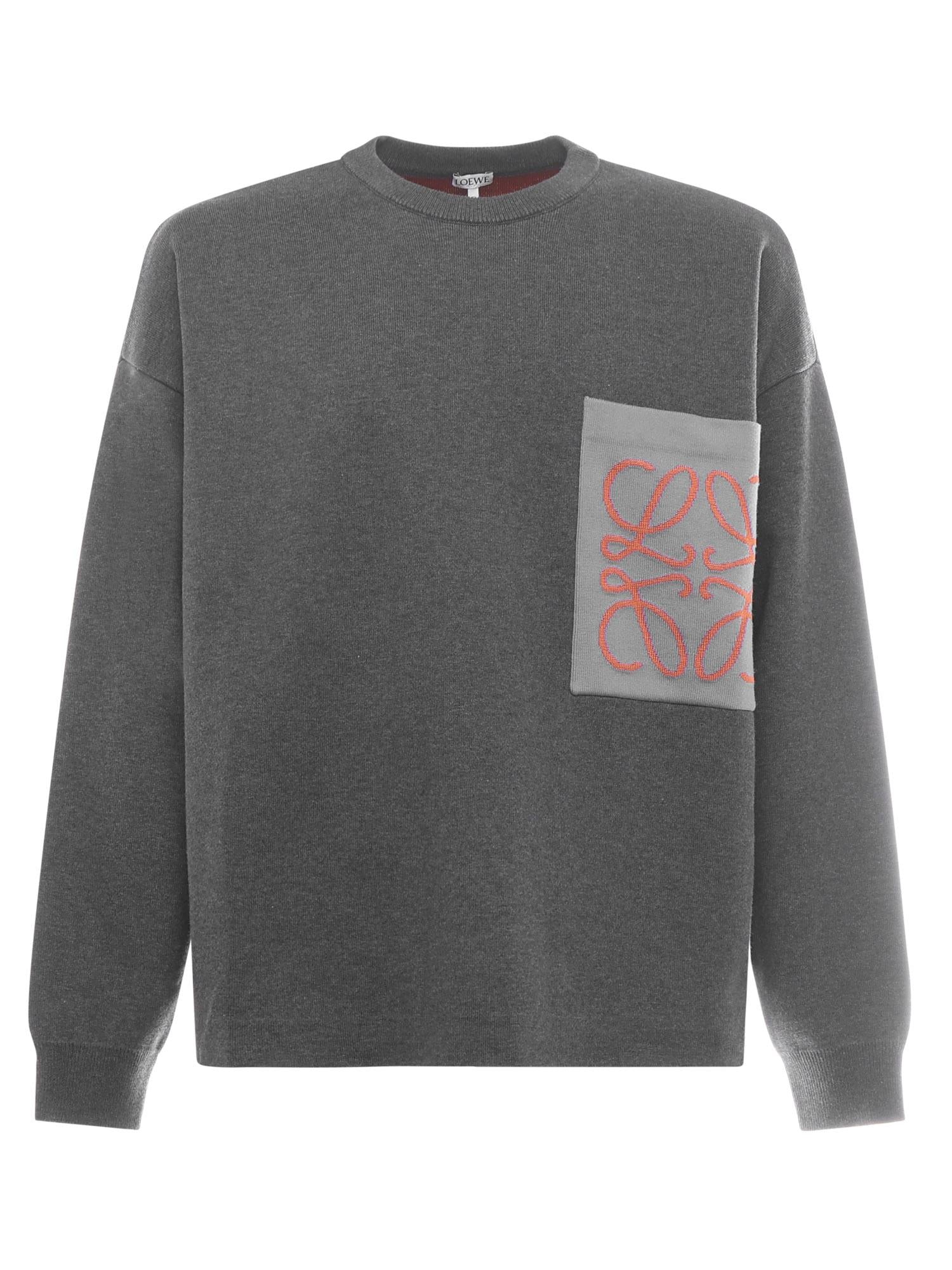 Maglia Anagram in misto cotone con tasca H526Y14KLS 1134 LOEWE 