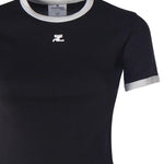 T-shirt con logo VESJTS017JS0070 9901 COURREGES 