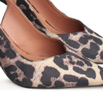 Décolleté slingback in raso stampa animalier HOLLY 90 RASOLEOPARD GIULIANO GALIANO 