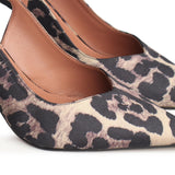Décolleté slingback in raso stampa animalier HOLLY 90 RASOLEOPARD GIULIANO GALIANO 