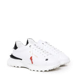 Sneakers Raptor 1 in pelle<BR/> RAPTOR1 NAPPAWHITE/BLACK GIULIANO GALIANO 