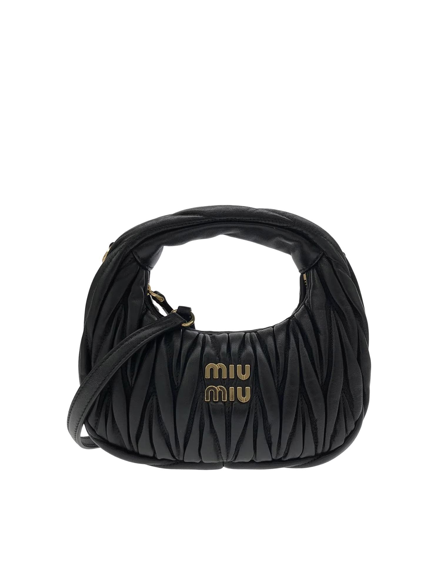 Borsa hobo Wander in nappa matelassé 5BC125 AN88F0002 MIU MIU 