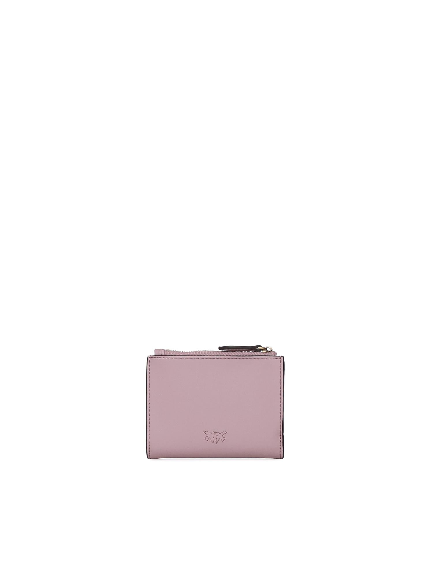 Portafoglio in pelle con logo<BR/> 103610 A0F1P26Q PINKO 