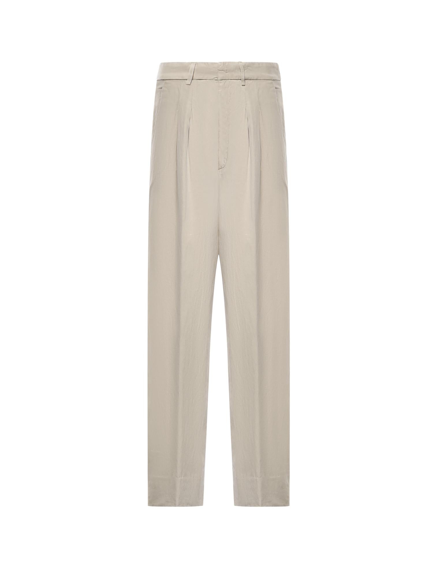 Pantaloni Elois in lino e lyocell DP843 CF0197DBM5010 DONDUP 