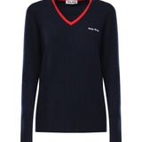 Maglia scollo a V in cashmere MMLA33 1580F059F MIU MIU 
