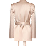 Giacca in satin con cintura 106589 A1Y5Q35 PINKO 