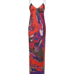 Abito lungo con stampa Orchidee 5URI30 5U731017 PUCCI 