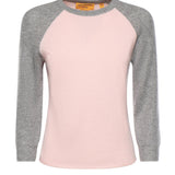 Baseball tee in cashmere W40610JL POWDER PINK/HEATHER GREY GUEST IN RESIDENCE 
