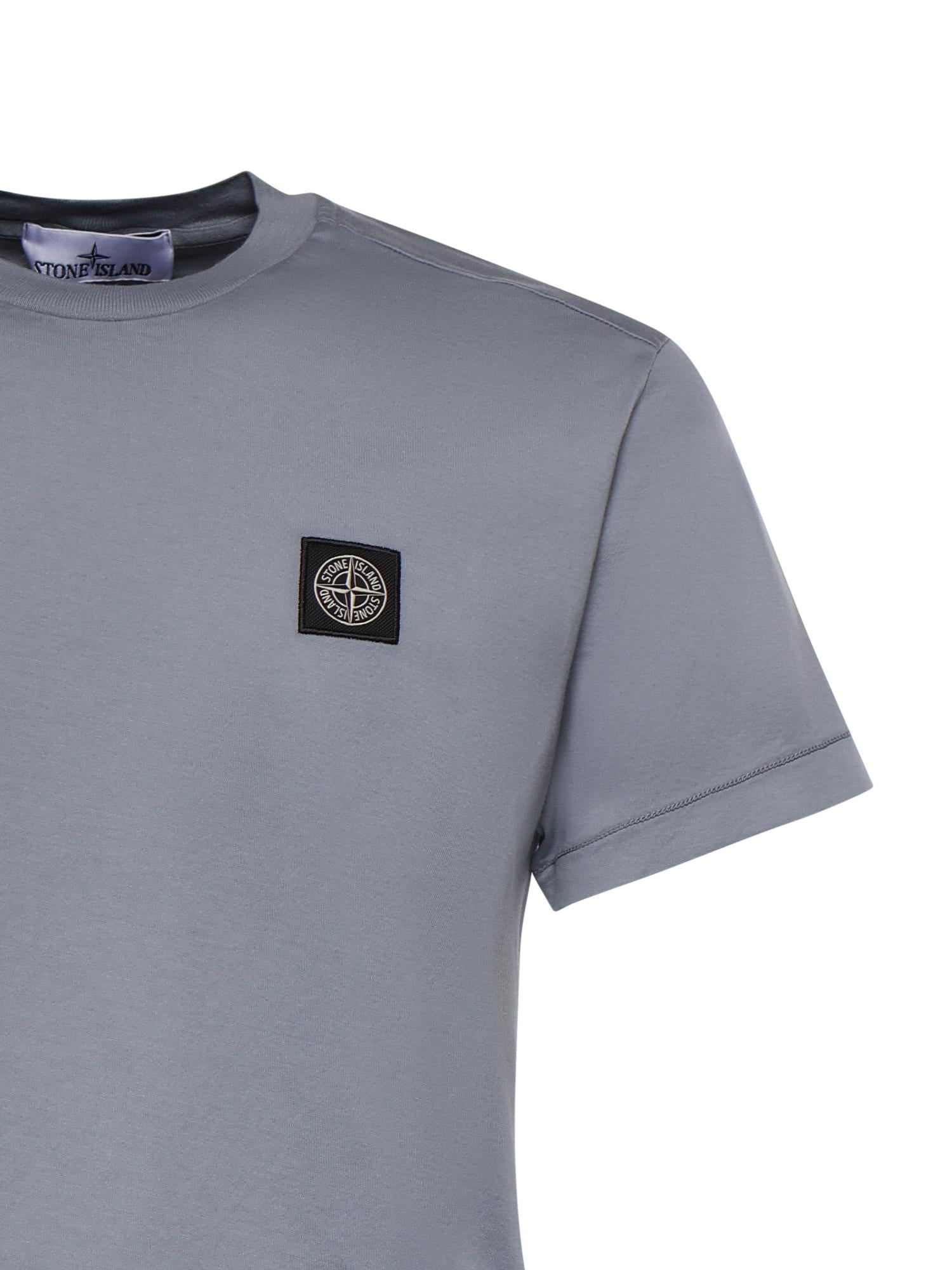 T-shirt con patch Compass in jersey di cotone L1S152100027 S0013V0024 STONE ISLAND 