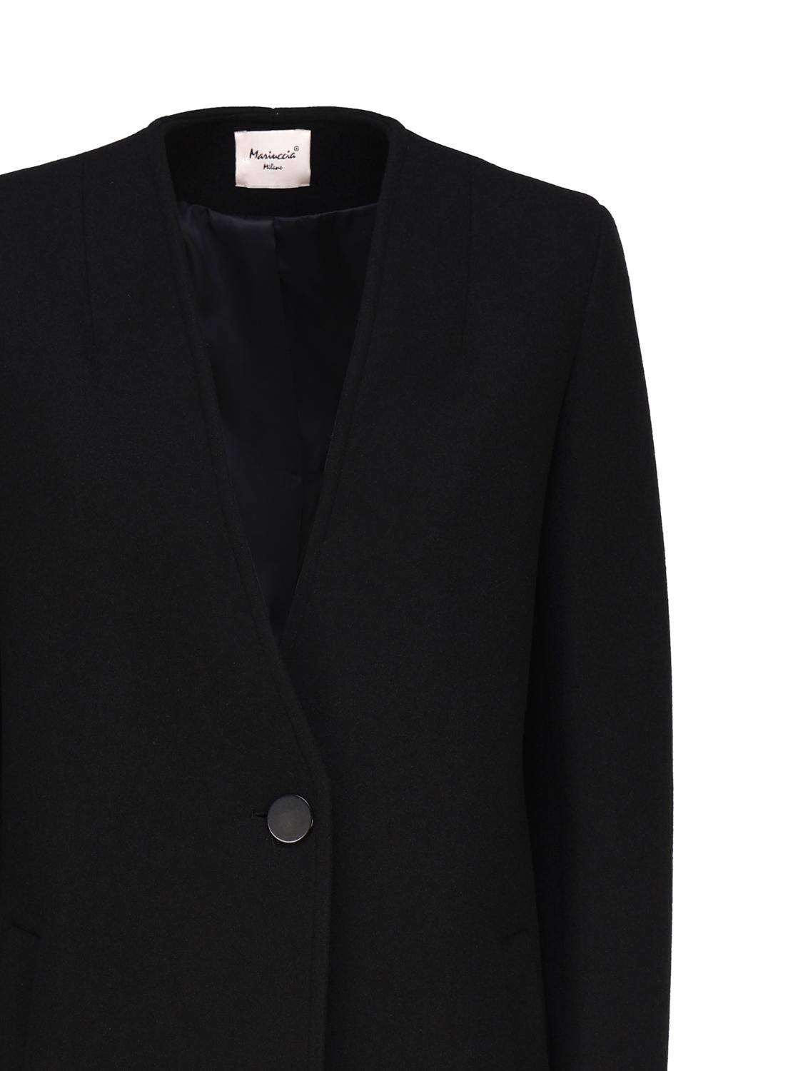 Cappotto lungo monopetto MDFW23826 -NERO MARIUCCIA Milano 